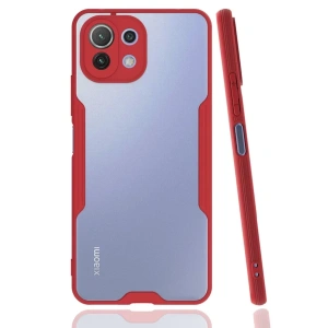 USLUCAN ALIŞVERİŞ Xiaomi Mİ 11 Lite Kılıf Platin Silikon - Kırmızı