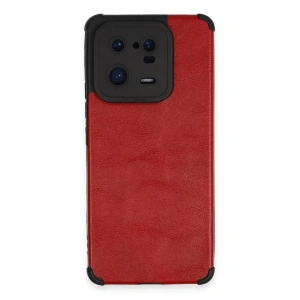 USLUCAN ALIŞVERİŞ Xiaomi Mi 13 Pro Kılıf Loop Deri Silikon - Kırmızı