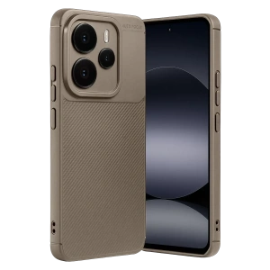 USLUCAN ALIŞVERİŞ Xiaomi Note 14 5G Auto Focus Karbon Kapak - Kahverengi