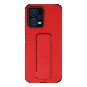 USLUCAN ALIŞVERİŞ Xiaomi Poco X5 5G Kılıf Mega Standlı Silikon - Kırmızı