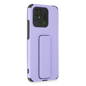 USLUCAN ALIŞVERİŞ Xiaomi Redmi 10C Kılıf Mega Standlı Silikon - Lila