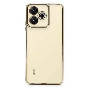 USLUCAN ALIŞVERİŞ Xiaomi Redmi 13 4G Kılıf Lensli Silikon - Gold