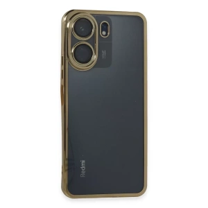 USLUCAN ALIŞVERİŞ Xiaomi Redmi 13C Kılıf Lensli Silikon - Gold