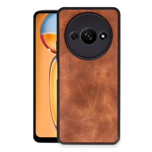 USLUCAN ALIŞVERİŞ Xiaomi Redmi A3 4G Kılıf Aras Deri Kapak - Taba