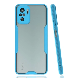 USLUCAN ALIŞVERİŞ Xiaomi Redmi Note 10 Kılıf Platin Silikon - Mavi