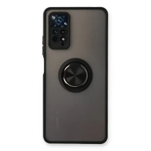 USLUCAN ALIŞVERİŞ Xiaomi Redmi Note 11 Pro Kılıf Montreal Yüzüklü Silikon Kapak - Siyah