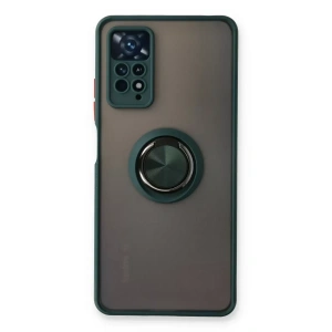 USLUCAN ALIŞVERİŞ Xiaomi Redmi Note 11 Pro Kılıf Montreal Yüzüklü Silikon Kapak - Yeşil