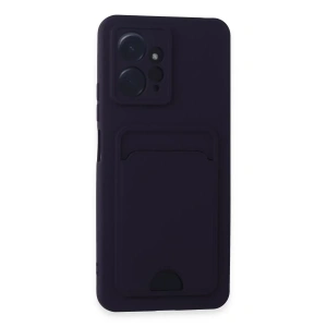 USLUCAN ALIŞVERİŞ Xiaomi Redmi Note 12 4G Kılıf Kelvin Kartvizitli Silikon - Derin Mor