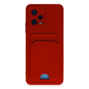 USLUCAN ALIŞVERİŞ Xiaomi Redmi Note 12 4G Kılıf Kelvin Kartvizitli Silikon - Kırmızı