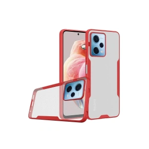USLUCAN ALIŞVERİŞ Xiaomi Redmi Note 12 5G Kılıf Platin Silikon - Kırmızı