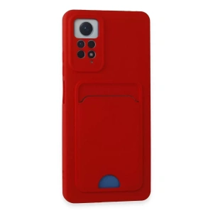 USLUCAN ALIŞVERİŞ Xiaomi Redmi Note 12 Pro 4G Kılıf Kelvin Kartvizitli Silikon - Kırmızı