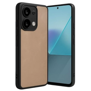 USLUCAN ALIŞVERİŞ Xiaomi Redmi Note 13 4G Kılıf Aras Deri Kapak - Pudra