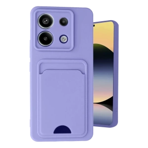 USLUCAN ALIŞVERİŞ Xiaomi Redmi Note 13 Pro 5G Kılıf Kelvin Kartvizitli Silikon - Lila