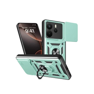 USLUCAN ALIŞVERİŞ Xiaomi Redmi Note 14 4G Pars Lens Yüzüklü Silikon - Yeşil