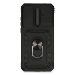 USLUCAN ALIŞVERİŞ Xiaomi Redmi Note 8 Pro Kılıf Pars Lens Yüzüklü Silikon - Siyah