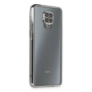USLUCAN ALIŞVERİŞ Xiaomi Redmi Note 9 Pro Kılıf Lensli Silikon - Gümüş
