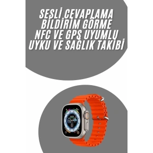 USLUCAN ALIŞVERİŞ yeni nesil Akıllı Saat Android ve İOS Uyumlu 49 MM NFC Özelliği GPS Takibi