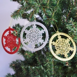 USLUCAN ALIŞVERİŞ Yılbaşı Ağaç Süsü Simli 3lü Kar Figürü