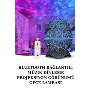 USLUCAN ALIŞVERİŞ Yumurta Şeklinde Su Dalgalı Bluetooth Speaker Lamba Renkli Şarjlı