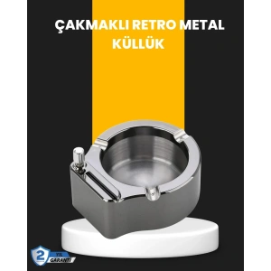 USLUCAN ALIŞVERİŞ Yuvarlak Çakmaklı Küllük Dayanıklı Metal Yapı