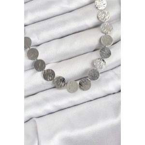 USLUCAN ALIŞVERİŞ Yuvarlak Plaka Model Gümüş Renk Kadın Kolye