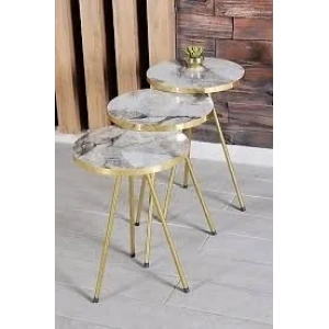 USLUCAN ALIŞVERİŞ Zigon Sehpa 3 Lü Metal Ayak