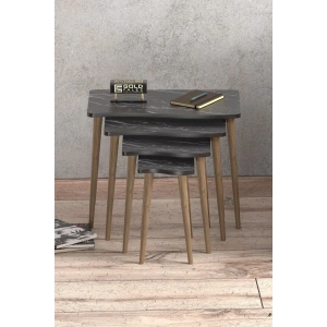 USLUCAN ALIŞVERİŞ Zigon Sehpa Ahşap 4lü Bendir KR