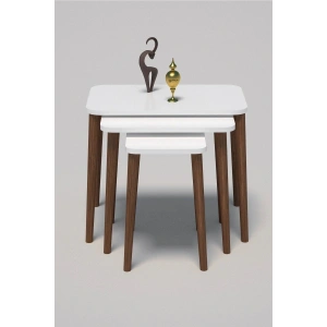 USLUCAN ALIŞVERİŞ Zigon Sehpa Ahşap Torna Ayak Beyaz Kr