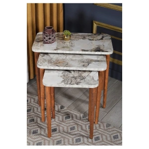 USLUCAN ALIŞVERİŞ Zigon Sehpa Ahşap Torna Ayak Kare -1002