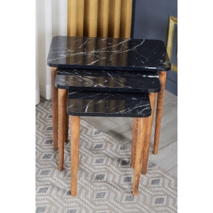 USLUCAN ALIŞVERİŞ Zigon Sehpa Ahşap Torna Ayak Siyah Kr 2066