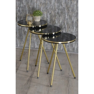 USLUCAN ALIŞVERİŞ Zigon Sehpa Bendir Metal Ayak Çift Gold