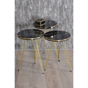 USLUCAN ALIŞVERİŞ Zigon Sehpa Çift Gold Bendir Tel