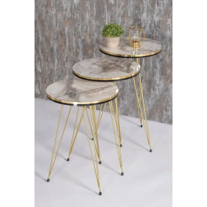 USLUCAN ALIŞVERİŞ Zigon Sehpa Çift Gold Efes Tel