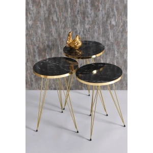 USLUCAN ALIŞVERİŞ Zigon Sehpa Gold Bendir Tel