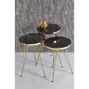 USLUCAN ALIŞVERİŞ Zigon Sehpa Gold Bendir Tel Ayak