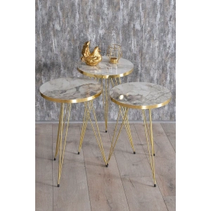 USLUCAN ALIŞVERİŞ Zigon Sehpa Gold Efes Tel