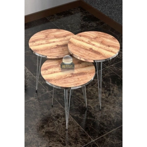 USLUCAN ALIŞVERİŞ Zigon Sehpa Gümüş Ceviz Tel