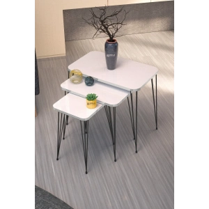 USLUCAN ALIŞVERİŞ Zigon Sehpa Kr Beyaz Tel