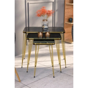 USLUCAN ALIŞVERİŞ Zigon Sehpa Kr Çift Gold Bendir Tel