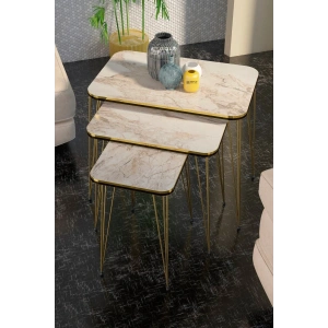 USLUCAN ALIŞVERİŞ Zigon Sehpa Kr Çift Gold Efes Tel