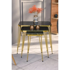 USLUCAN ALIŞVERİŞ Zigon Sehpa Kr Gold Bendir Tel