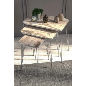 USLUCAN ALIŞVERİŞ Zigon Sehpa Kr Gümüş Efes Tel