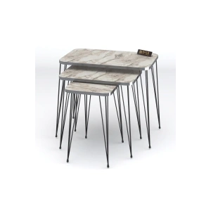 USLUCAN ALIŞVERİŞ Zigon Sehpa Kr Gümüş Efes Tel Siyah Ayak