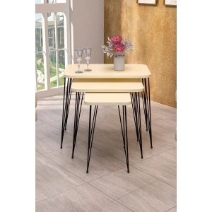 USLUCAN ALIŞVERİŞ Zigon Sehpa Kr Krem Tel