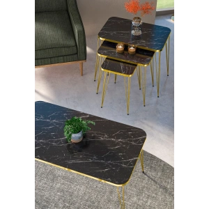 USLUCAN ALIŞVERİŞ Zigon Sehpa Kr Ve Orta Sehpa Kr Set Gold Bendir Tel 1107