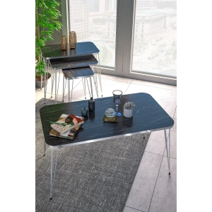 USLUCAN ALIŞVERİŞ Zigon Sehpa Kr Ve Orta Sehpa Kr Set Gümüş Bendir Tel