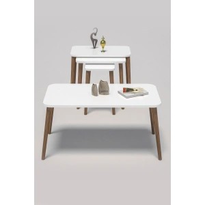 USLUCAN ALIŞVERİŞ Zigon Sehpa Kr Ve Orta Sehpa Kr Torna Set Beyaz 1201