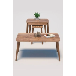 USLUCAN ALIŞVERİŞ Zigon Sehpa Kr Ve Orta Sehpa Kr Torna Set Ceviz