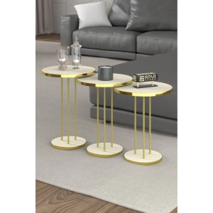 USLUCAN ALIŞVERİŞ Zigon Sehpa Terra Gold Krem