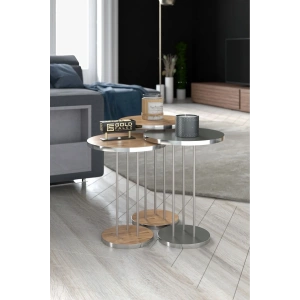 USLUCAN ALIŞVERİŞ Zigon Sehpa Terra Gümüş Ceviz Antrasit